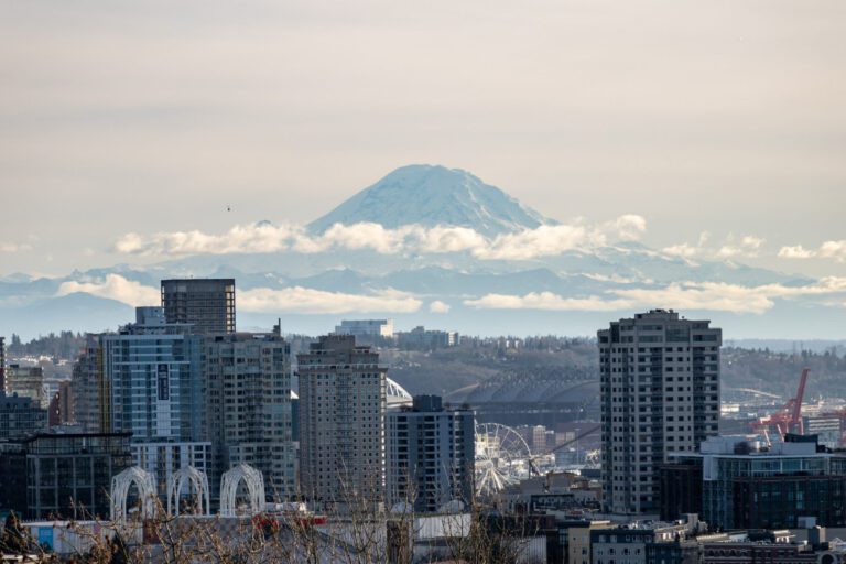 Mt Ranier from Downtown Seattle